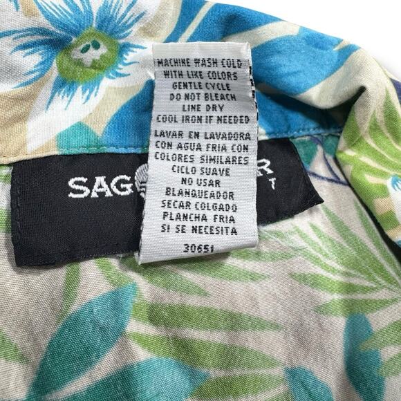 Vintage Sag Harbor Sport Tropical Button Down Shirt Men’s Small Short Sleeve - Picture 5 of 6